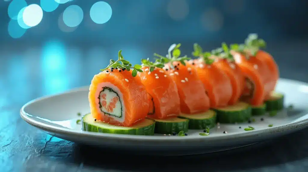 5 Steps to Create Chatelaine's Smoked Salmon Roll on Cucumber Recipe