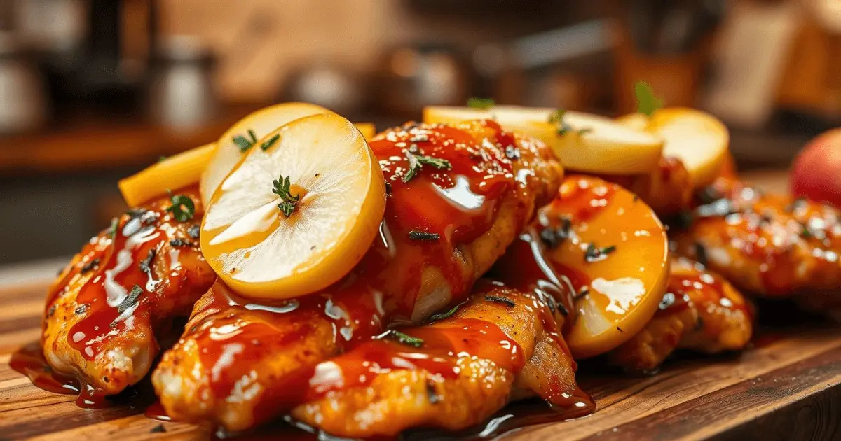 apple and honey-glazed chicken tenders recipe