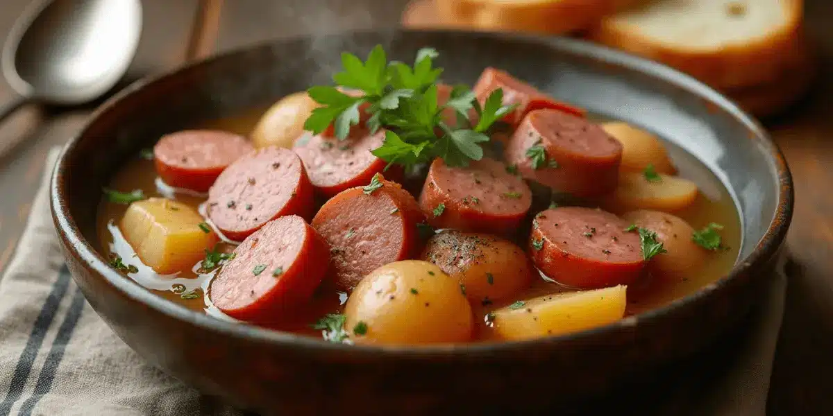 kielbasa and potatoes recipe with chicken broth