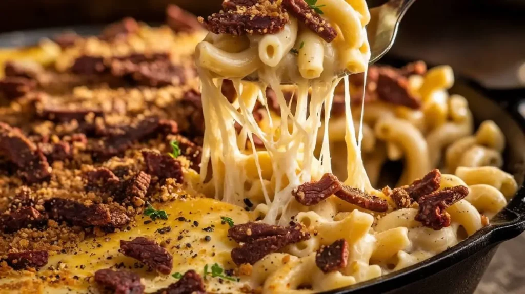 Beef Jerky Loaded Mac and Cheese