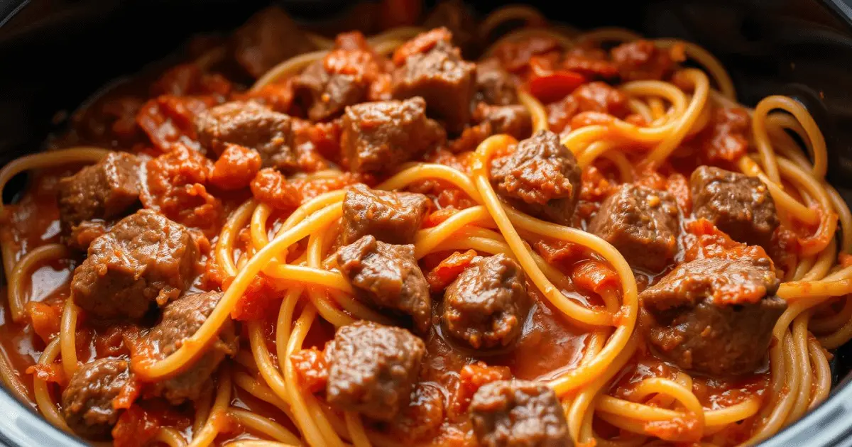 slow cooker beef pasta recipe angel hair