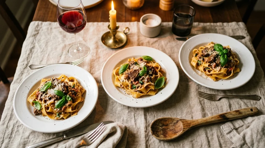Creamy Beef Pasta Serving