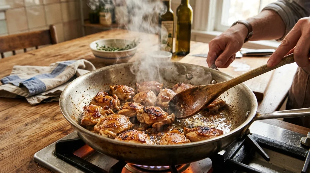 Honey Garlic Chicken Making