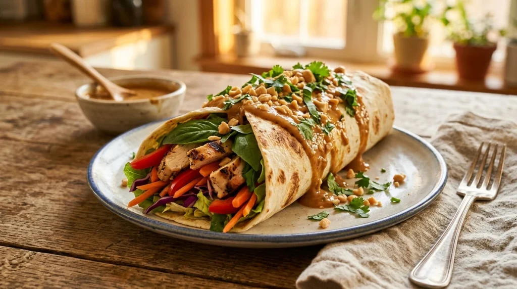 Spicy Thai chicken wrap