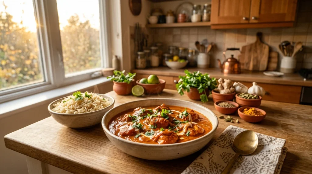 finished butter chicken
