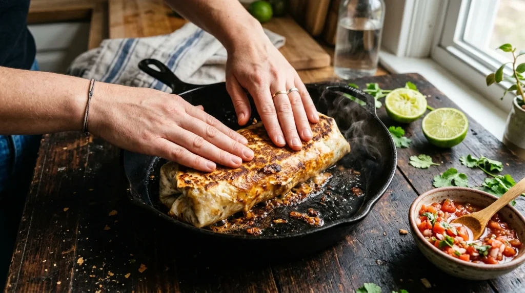 Beef burrito finished