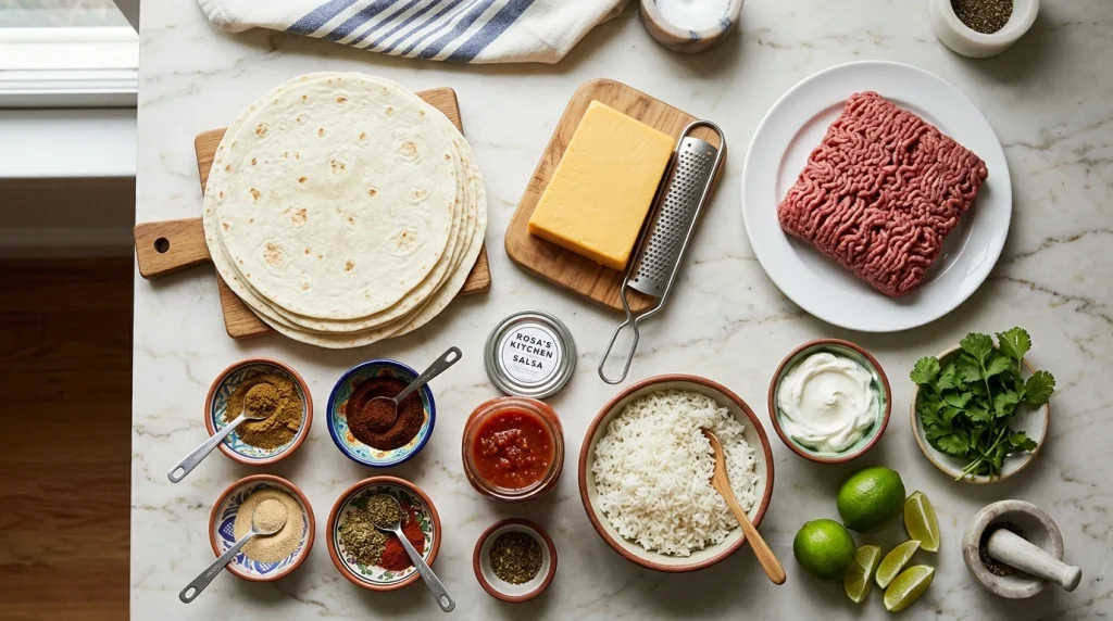 Beef burrito ingredients