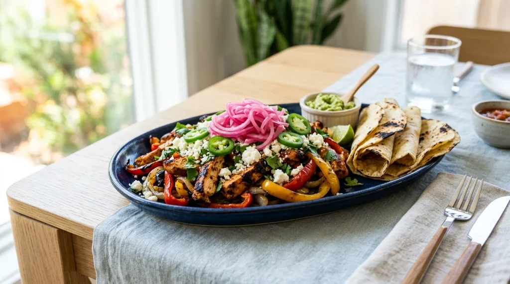 Bold Fajitas Topped With Pickled Onions