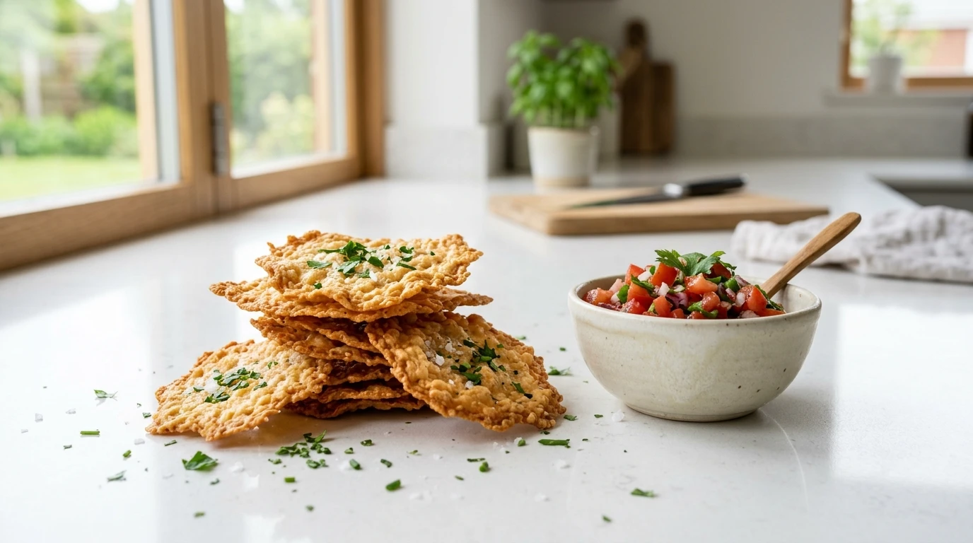Cottage Cheese Chips with 3 Simple Ingredients (Oven-Baked)