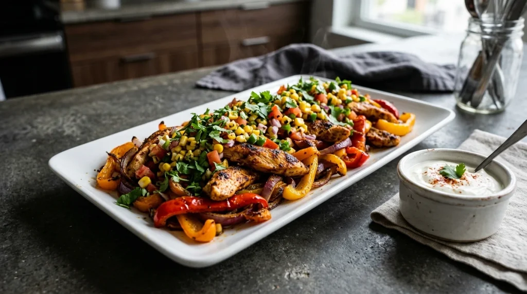 Fajitas Topped With Fresh Corn Salsa