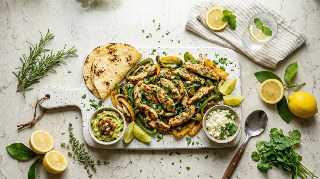 Fresh Lemon Herb Chicken Fajitas