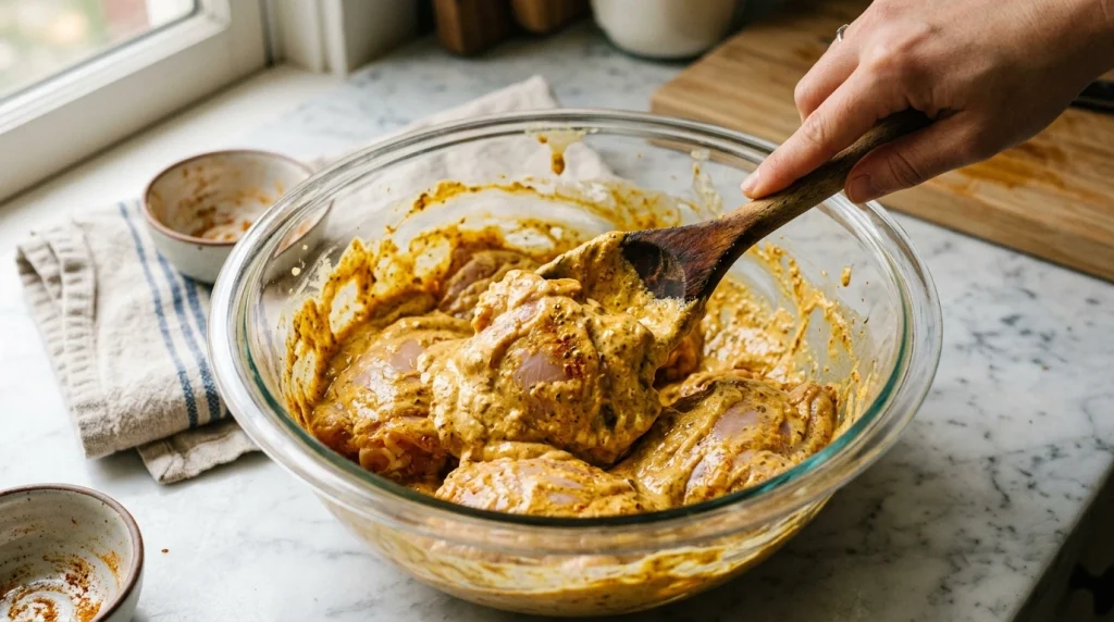 Greek yogurt chicken making