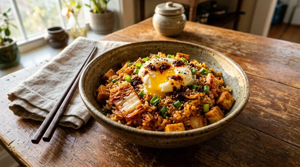 Kimchi tofu fried rice