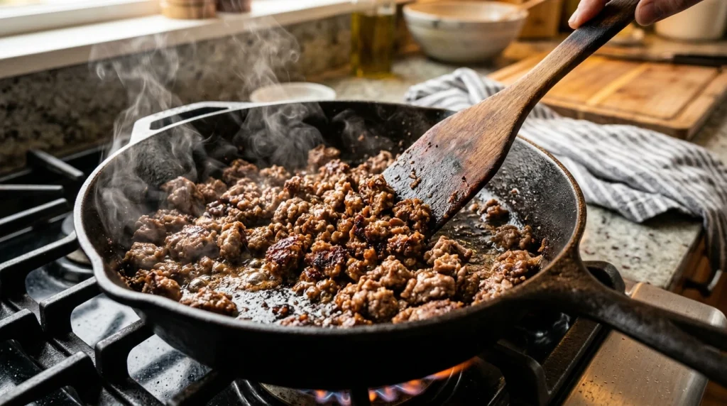 Mexican picadillo making