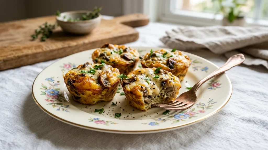 Mushroom Swiss egg Bites