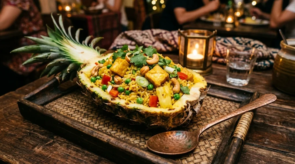 Pineapple Thai tofu fried rice
