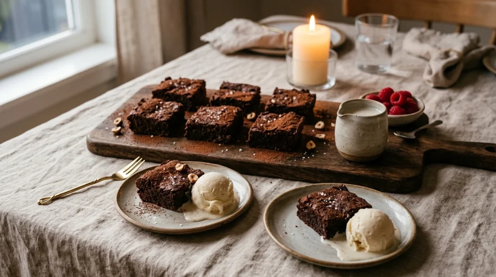 Protein Vegan Brownies serving