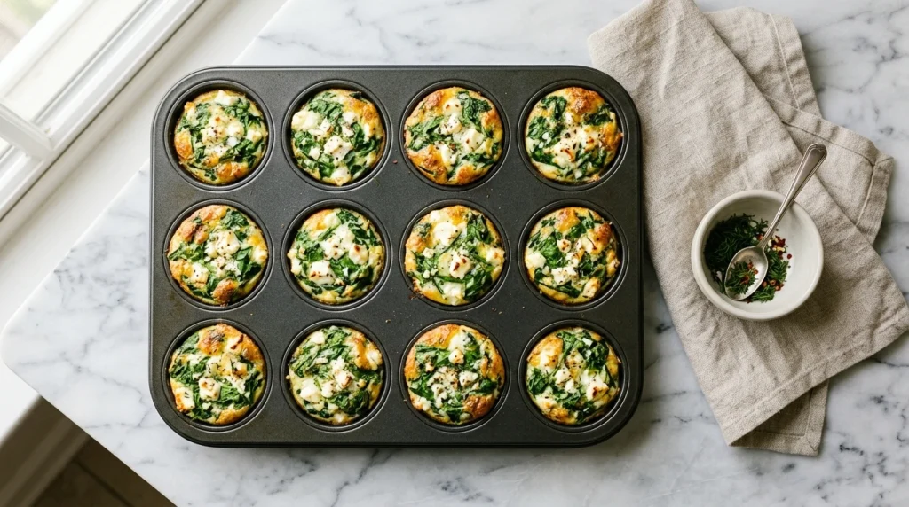Spinach Feta Egg White Bites