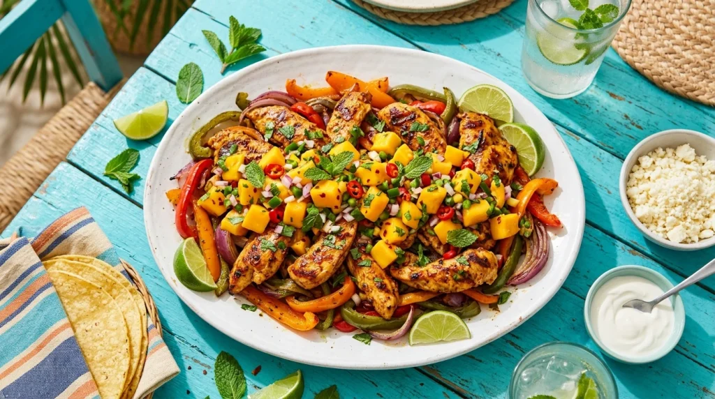 Tropical Fajitas With Fresh Mango Salsa