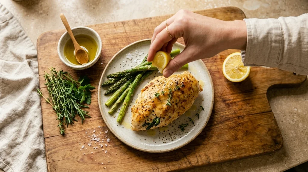 asparagus stuffed chicken breast finished