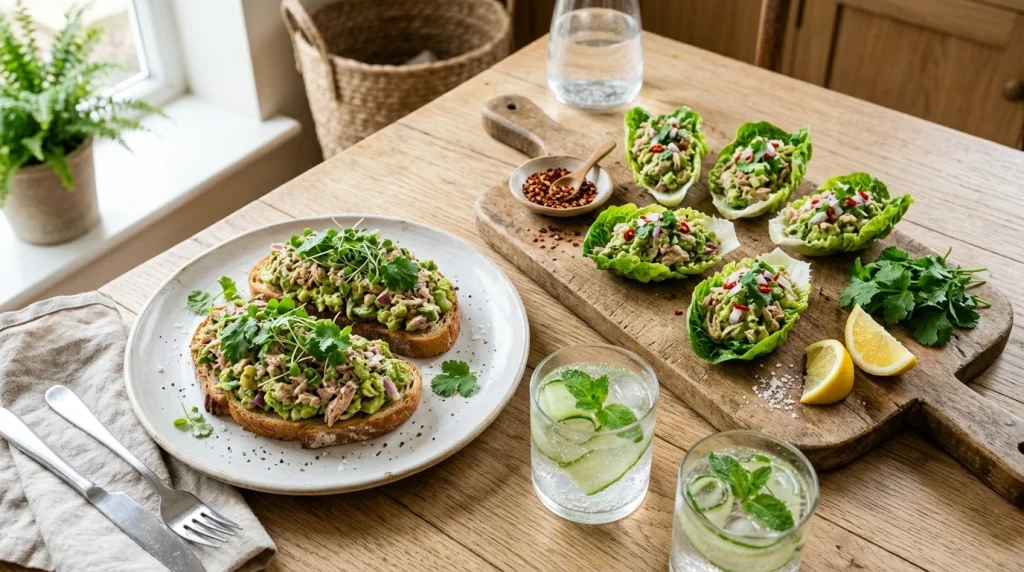 avocado tuna salad serving