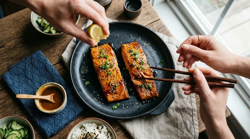 baked miso salmon finished