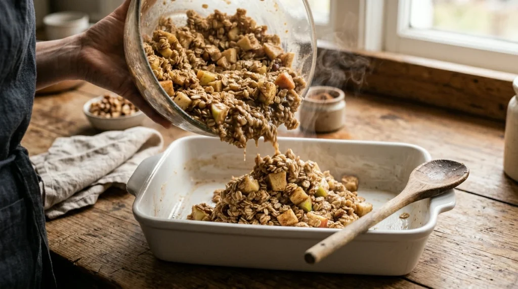 baked oatmeal making