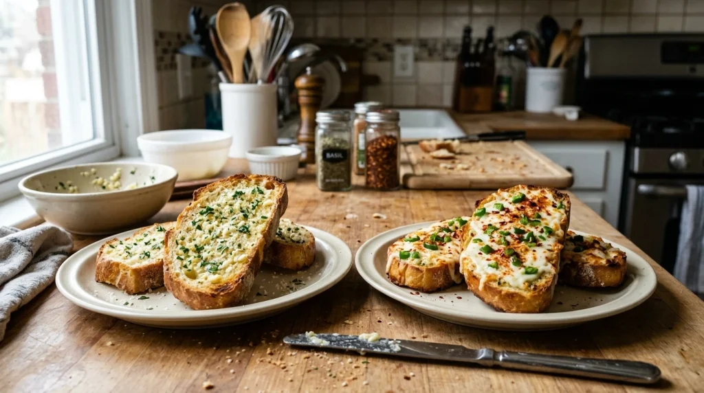 cheesy garlic bread Variations