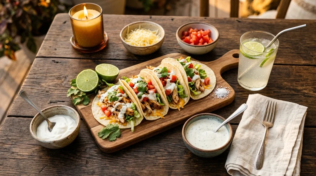 chicken ranch taco serving
