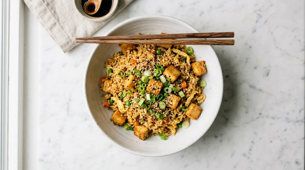classic soy ginger tofu fried rice