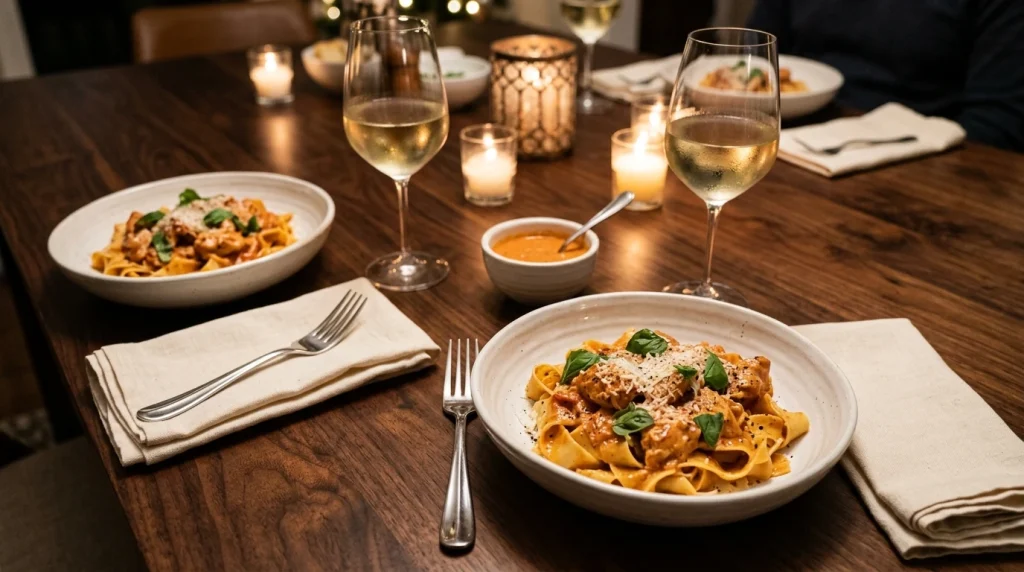 creamy tomato chicken serving
