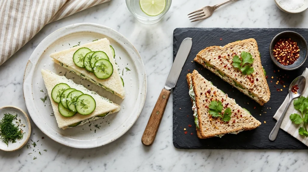 cucumber salad sandwiches variations