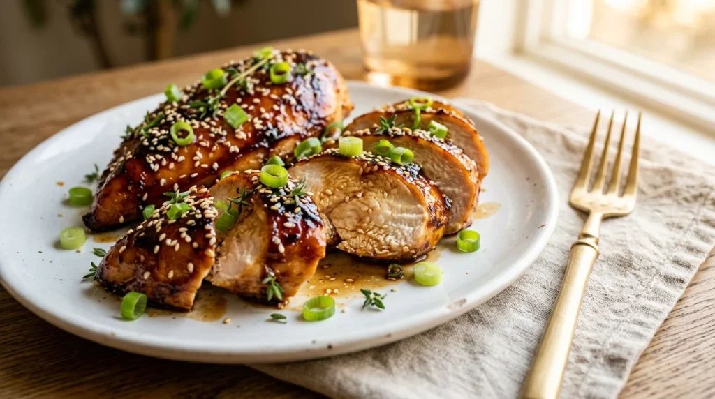 glazed chicken breast sliced