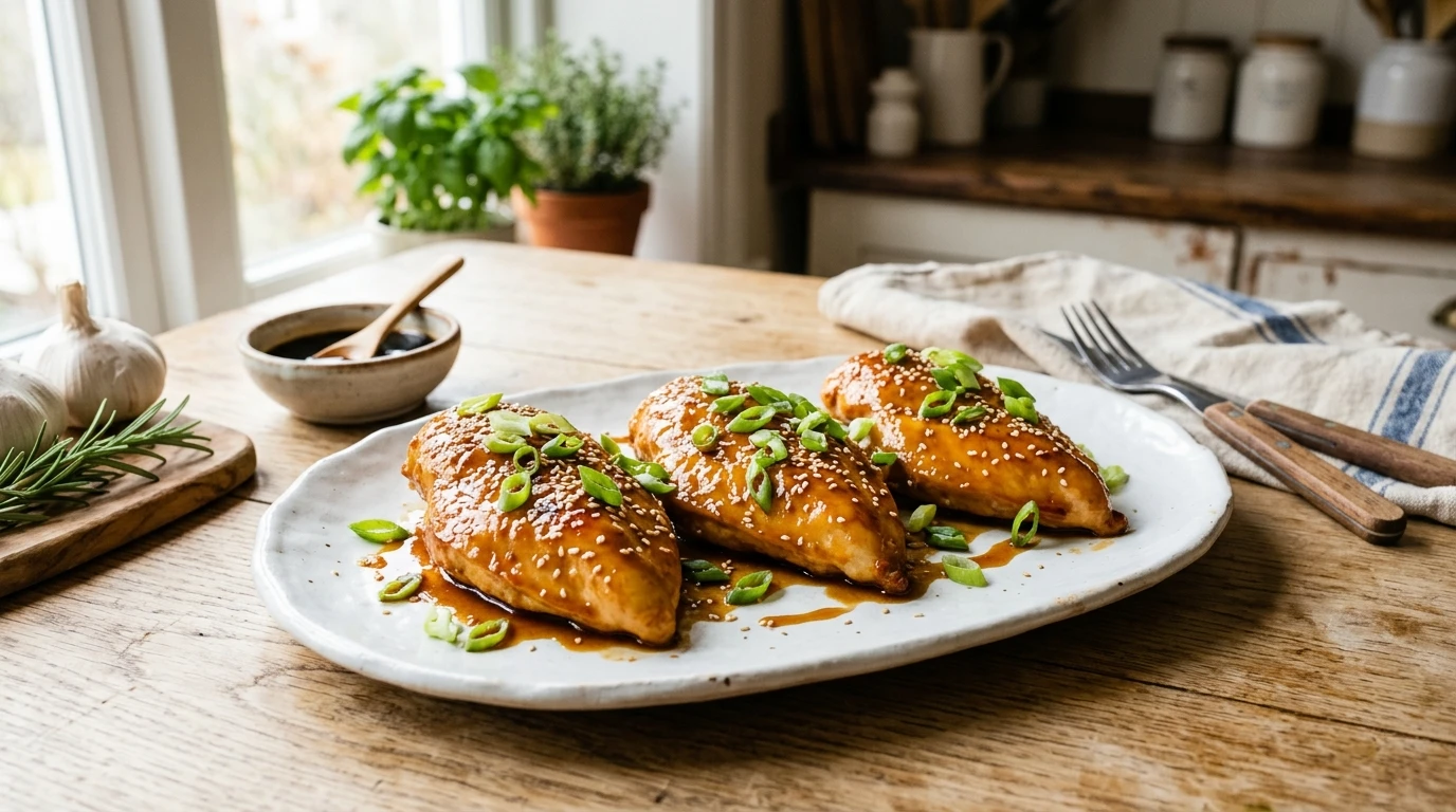 Glazed Chicken With a 4 Ingredient Sauce