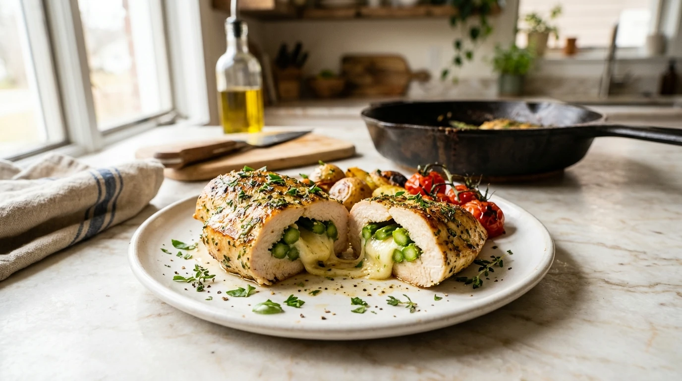 Asparagus Stuffed Chicken Breast Ready in 30 Minutes