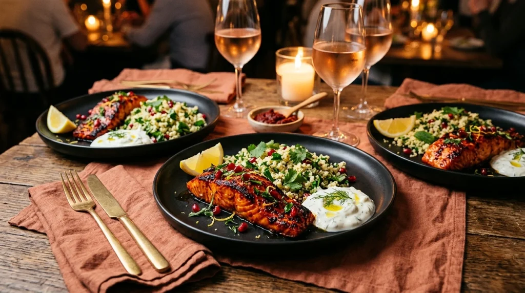 harissa salmon servings