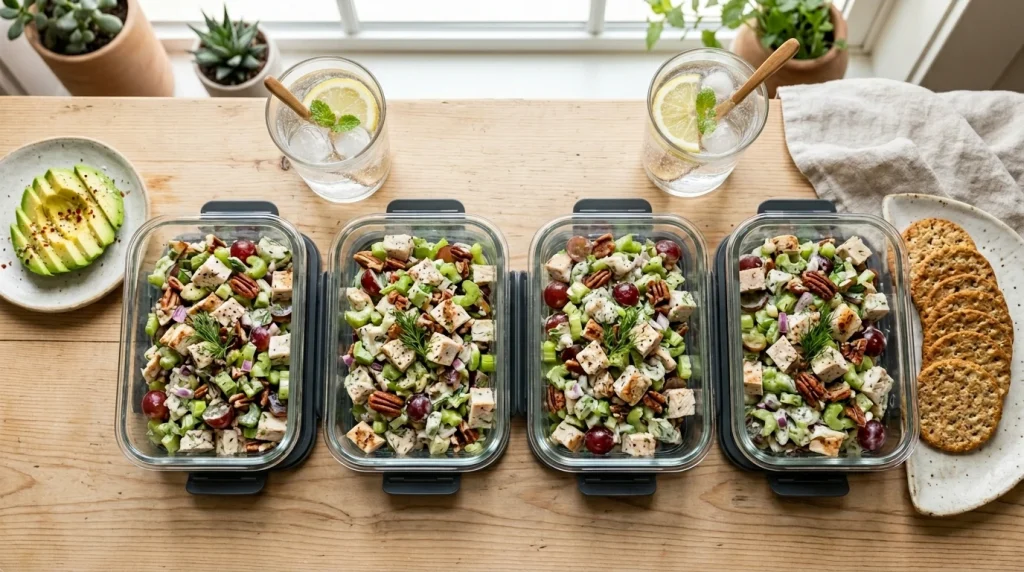 high protein chicken salad servings