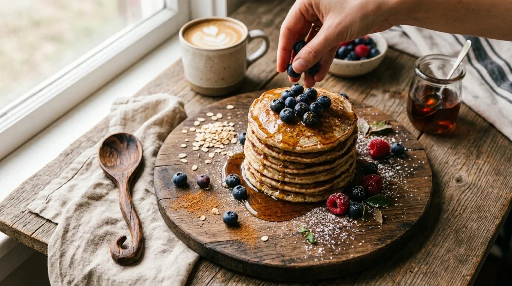 high protein pancakes finished