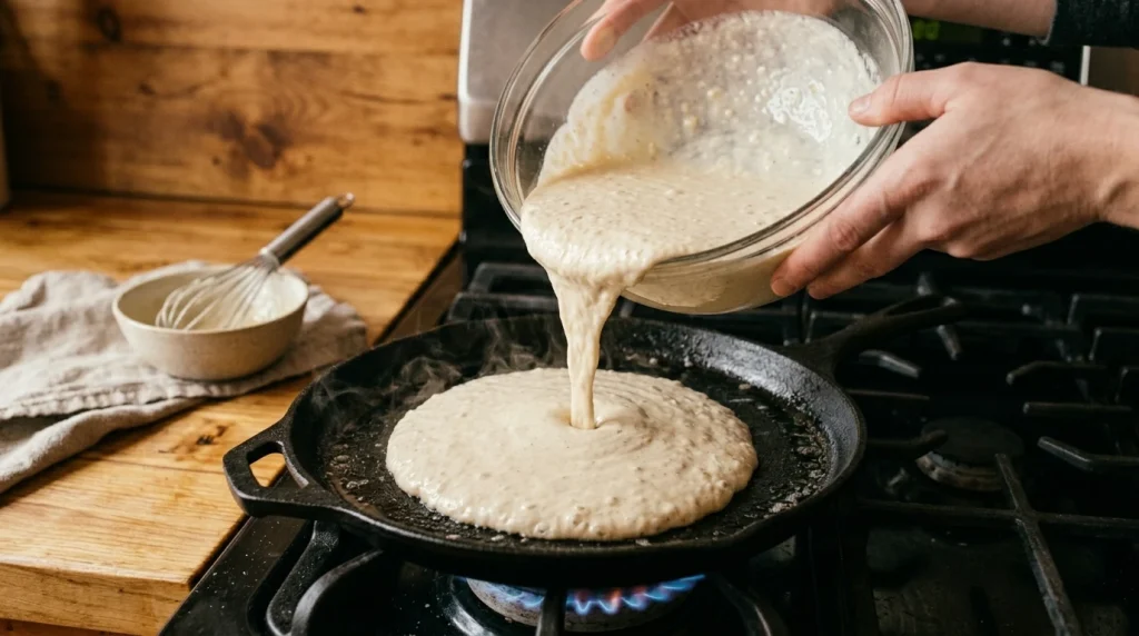 high protein pancakes making