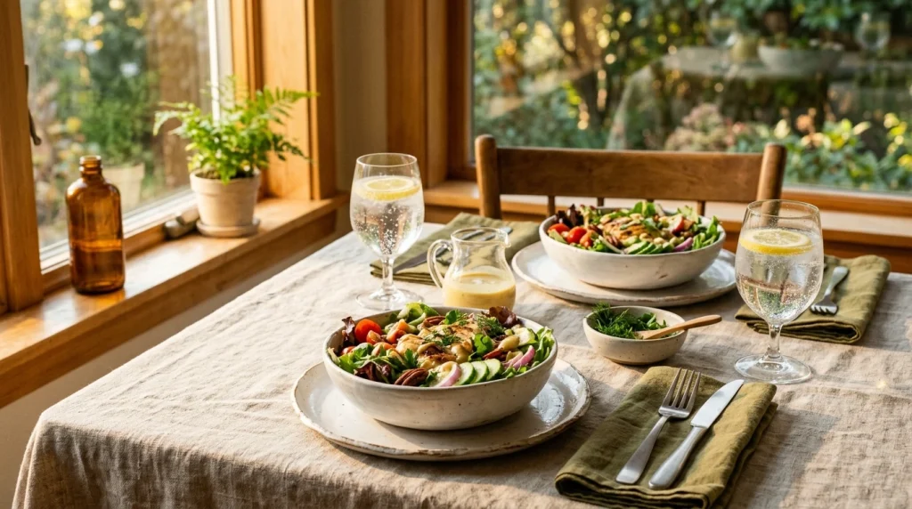 honey mustard chicken salad serving
