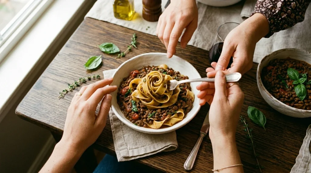 lentil ragu finished