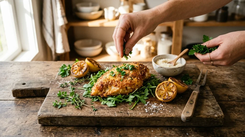 parmesan crusted chicken finished