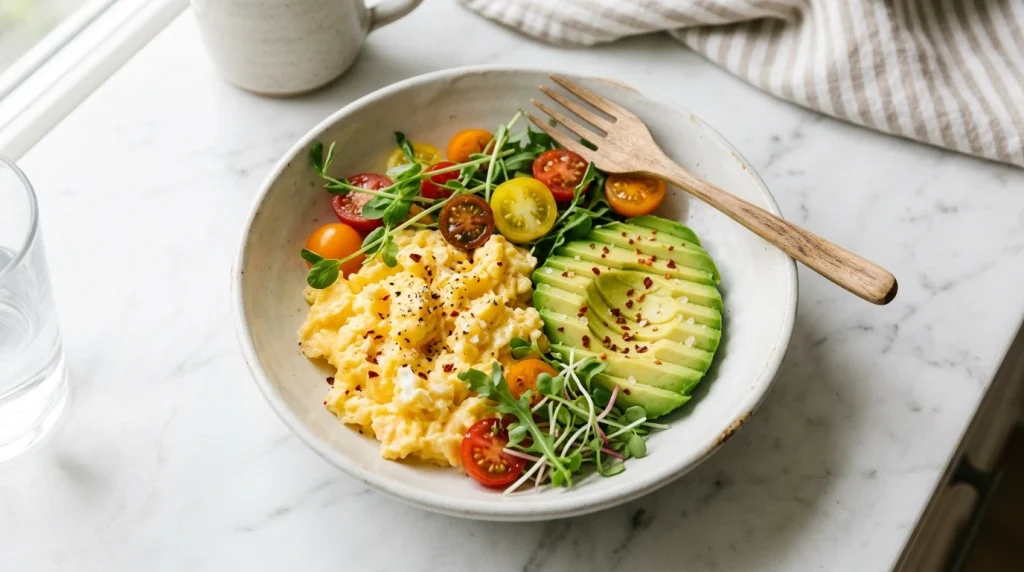 scrambled eggs bowl