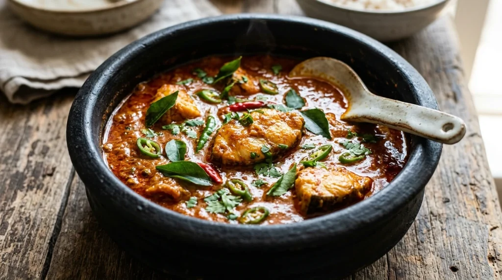 shot of Goan fish curry