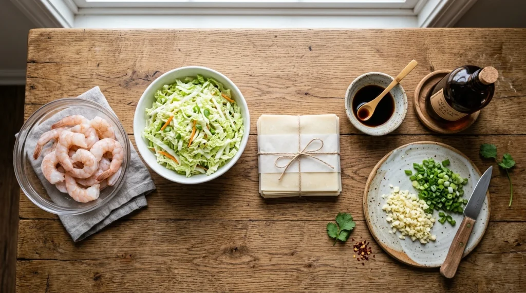 shrimp egg roll Ingredients