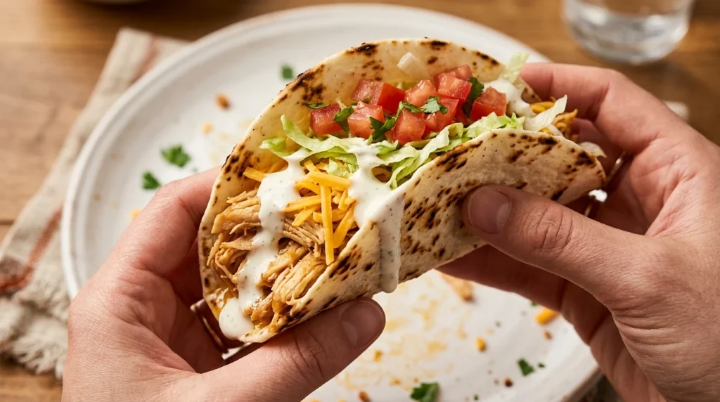 single chicken ranch taco