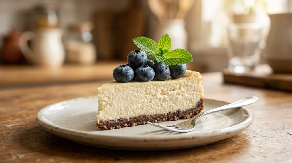single slice of high protein cheesecake