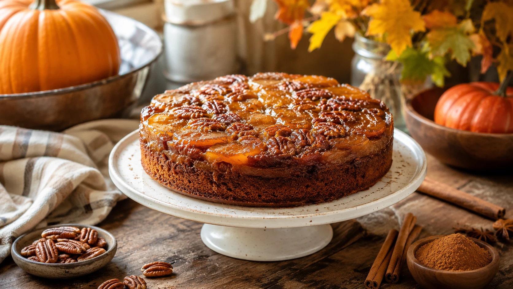 Mouthwatering Pumpkin Spice Upside Down Cake