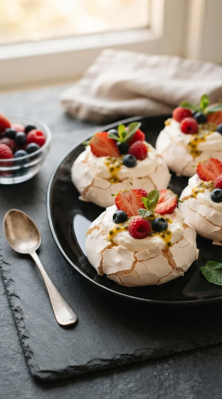 Aesthetic brunch spread ideas Mini Berry Pavlovas