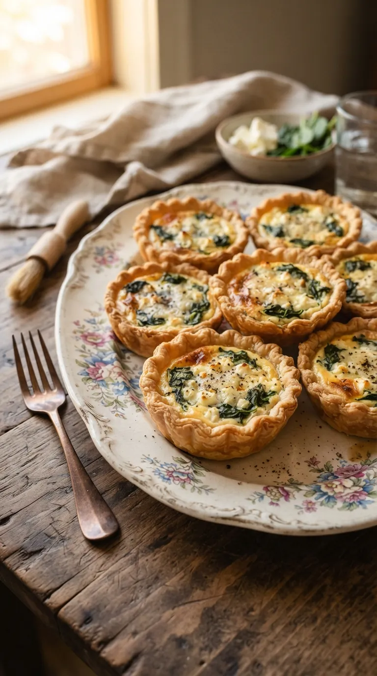Aesthetic brunch spread ideas Mini Spinach Quiche